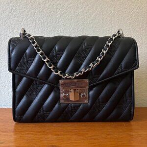 Michael Kors Small Black Quilted Leather Crossbody Envelope Bag